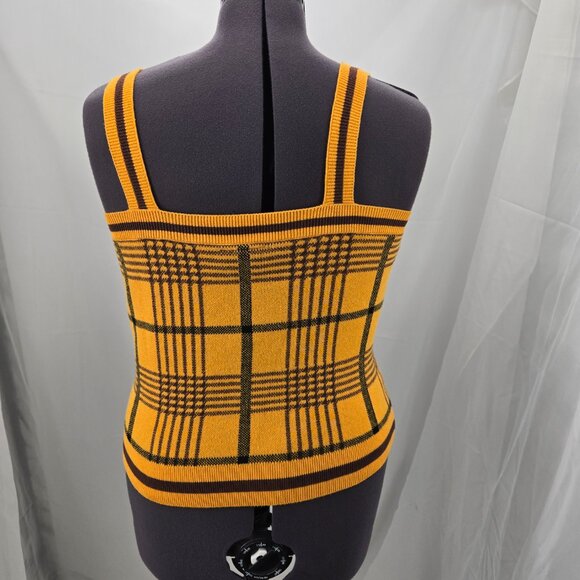 810-20 NWT Harry Potter Hufflepuff Plaid Knit Tank Top - BoxLunch Exclusive Size - Picture 4 of 8